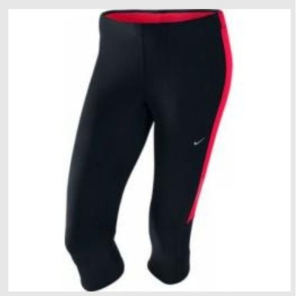 Nike Black Pink Running Tights Leggings Gym Yoga Activewear Workout Athletic - Picture 1 of 12